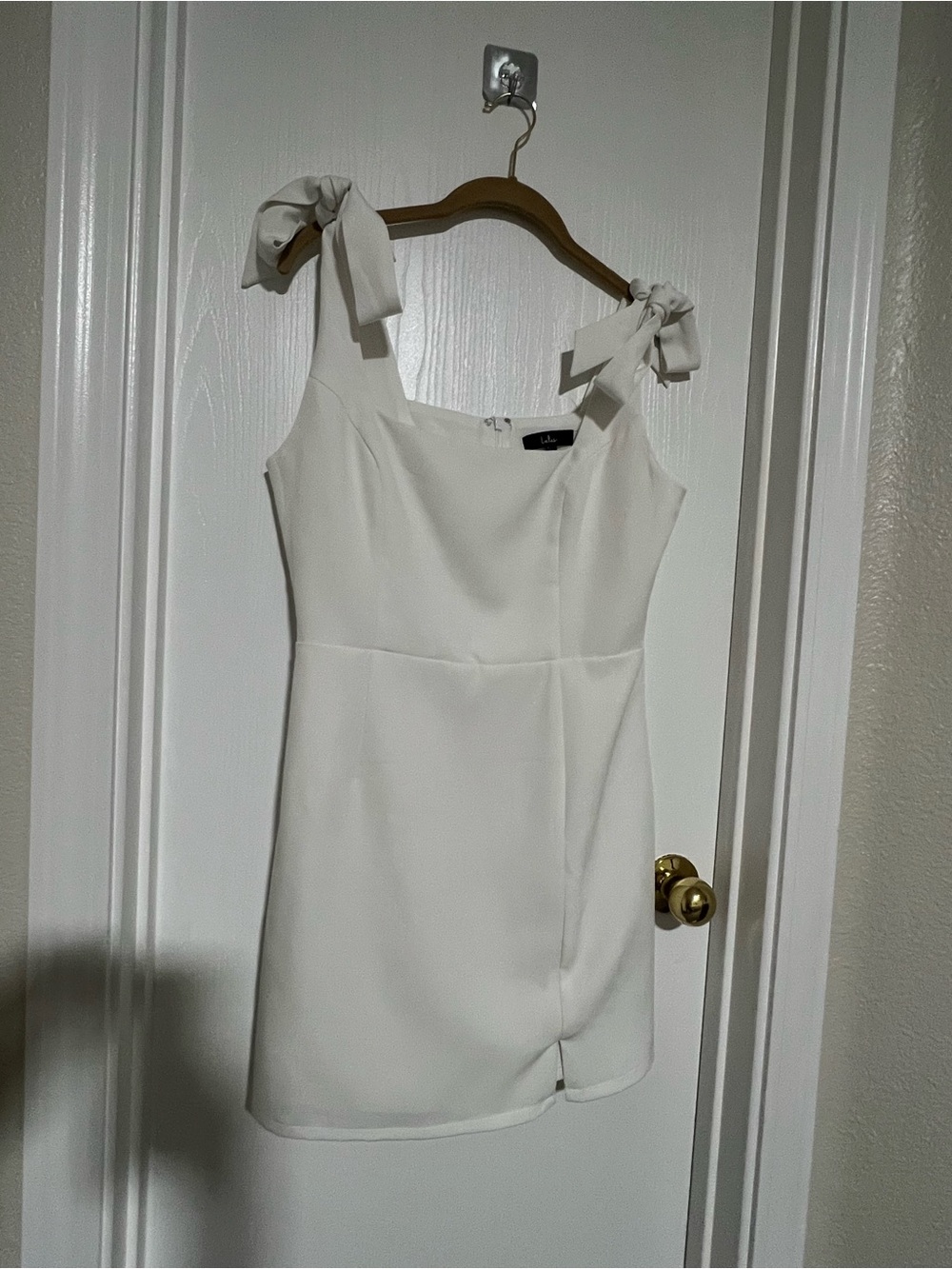 Lulu's White Square-Neck Mini Dress with Tie Straps - Picture 2 of 6